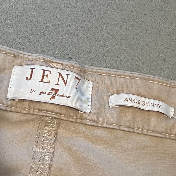 Jen 7 By 7 For All Mankind Size 12 Beige Neutral Mid-Rise Ankle Skinny Jeans - Picture 7 of 8